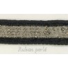 Ruban orné de perles argent, noir et gris en 17 mm : Élégance perlée