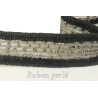 Ruban orné de perles argent, noir et gris en 17 mm : Élégance perlée