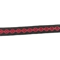 Ruban rouge et noir en 10 mm au mètre