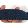 "Elastique plat brodé bleu indigo 4 cm : Ajoutez une touche de style unique à vos créations."