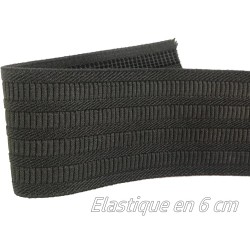 Élastique plat brodé noir en 6 cm pour des créations remarquables