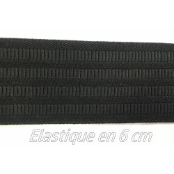 Élastique plat brodé noir en 6 cm pour des créations remarquables
