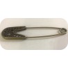épingle à nourrice en métal bronze de 8 cm, transformée en broche pour décorations.