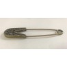 épingle à nourrice en métal bronze de 8 cm, transformée en broche pour décorations.