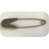 épingle à nourrice en métal bronze de 8 cm, transformée en broche pour décorations.