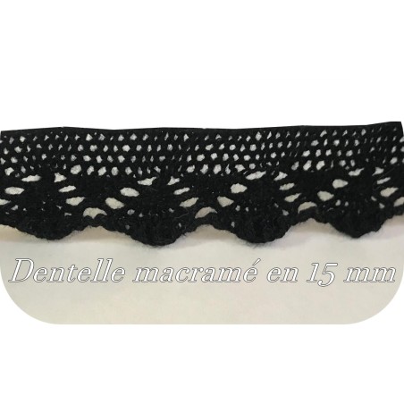 Macramé dentelle noir en 15 mm " pour des créations raffinées "