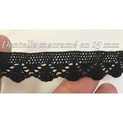 Macramé dentelle noir en 15 mm " pour des créations raffinées "