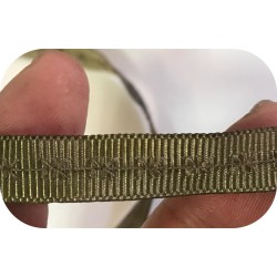 "Ruban Gros grain marron en 10 mm imprimé : Élégance et style pour vos projets créatifs !"
