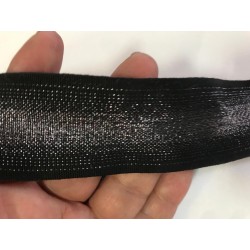 ruban gros grain noir de 40 mm, orné d'un dégradé de lurex. Idéal pour la confection et décorations.