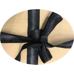 ruban gros grain noir de 40 mm, orné d'un dégradé de lurex. Idéal pour la confection et décorations.