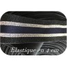 Elastique Argent lurex et marine sur fond noir plat En 4 Cm Au Mètre A Coudre