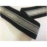 Elastique Argent lurex sur fond noir plat En 4 Cm Au Mètre A Coudre