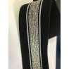 Elastique Argent lurex sur fond noir plat En 4 Cm Au Mètre A Coudre