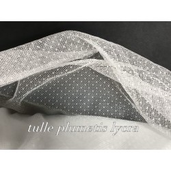 Tulle Plumetis Elasthanne Blanc Souple En Résille Au Mètre Pour Mariage et Justaucorps.