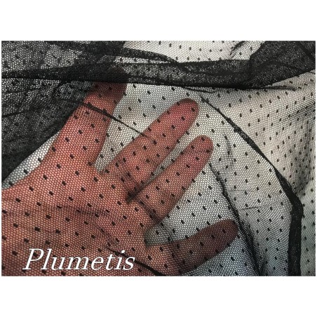 Tulle Plumetis Elasthanne Noir Souple En Résille Au Mètre Pour Mariage et Justaucorps.