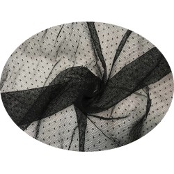 Tulle Plumetis Elasthanne Noir Souple En Résille Au Mètre Pour Mariage et Justaucorps.