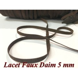 Ruban Lacet Faux daim En 10 MM  Marron- choco -  A Coudre Pour Loisirs Créatifs Et Décorations.
