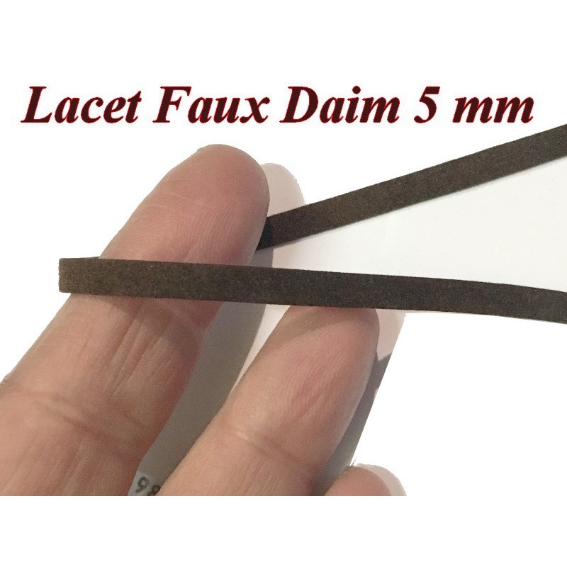 100 mètres de Lacet Lien En Daim En 5 MM  Marron- choco -  A Coudre Pour Loisirs Créatifs Et Décorations.