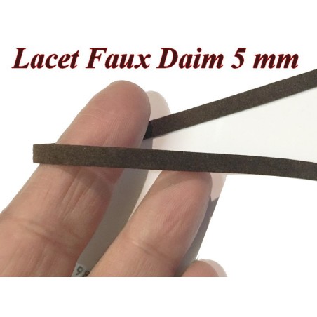 100 mètres de Lacet Lien En Daim En 5 MM  Marron- choco -  A Coudre Pour Loisirs Créatifs Et Décorations.