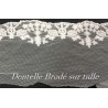 Dentelle Brodé Blanche sur Tulle En 8 cm Couture Pour la Customisations et Mariage