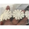 Dentelle Brodé Ecru sur Tulle En 8 cm  en forme de fleurs Couture Pour la Customisations