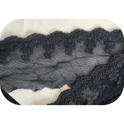 Dentelle Brodé Bleu Marine sur Tulle En 7 cm Couture Pour la Customisations