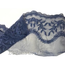 Dentelle Brodé Indigo sur Tulle En 16 cm Couture Pour la Customisations