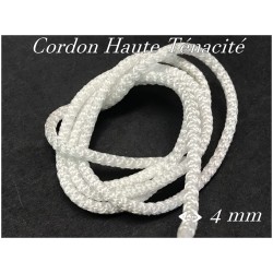 Cordon Tresse Polyester Haute Ténacité au mère couleur blanc