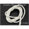 Cordon Tresse Polyester Haute Ténacité au mère couleur blanc