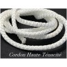 Cordon Tresse Polyester Haute Ténacité au mère couleur blanc