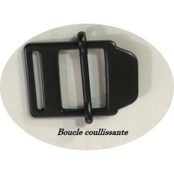 Boucle Coulissante en Métal Noir Mat : 2,5 cm d'Élégance Foncée"