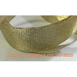 Ruban Doré Or organza en 28 mm pour la décoration et la customisation