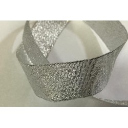 Ruban Argenté organza en 28 mm pour la décoration et la customisation