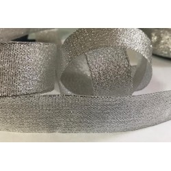 Ruban Argenté organza en 28 mm pour la décoration et la customisation