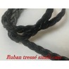Ruban Tressé En Simili Cuir Noir  A Coudre Pour Loisirs Créatifs Et Décorations.