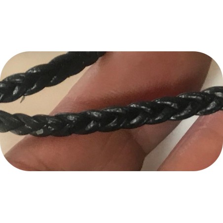 Ruban Tressé En Simili Cuir Noir  A Coudre Pour Loisirs Créatifs Et Décorations.