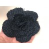 Fleurs en tissu bleu style chanel pour la customisation