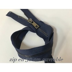Zip Fermeture A Glissière Métal Maille Noir En 50 Cm Bleu Marine Ouvrable