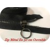 ZIP Fermeture A Glissière Métal Maille Noir En 50 Cm Noir Ouvrable