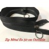 ZIP Fermeture A Glissière Métal Maille Noir En 50 Cm Noir Ouvrable