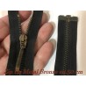 Zip Metal Fermeture A Glissière Métal Maille Fine Bronze En 50 Cm Noir Ouvrable