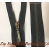 Zip Metal Fermeture A Glissière Métal Maille Fine Bronze En 50 Cm Noir Ouvrable