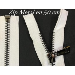 Zip Metal Fermeture A Glissière Métal Maille Bronze En 50 Cm Blanche Ouvrable