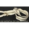 Zip Metal Fermeture A Glissière Métal Maille argenté En 50 Cm Ecru Ouvrable