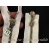 Zip Metal Fermeture A Glissière Métal Maille argenté En 50 Cm Ecru Ouvrable