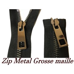 zip Fermetures à Glissière en Métal à Grosse Maille en 50 cm de Qualité pour Vos Projets de Couture et Accessoires