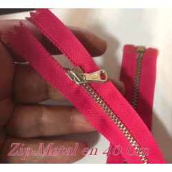 Zip Métal élégante Fermeture A Glissière Métal Maille Fine argenté En 40 Cm Fuschia Ajoutez une touche à vos créations."