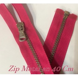 Zip Métal élégante Fermeture A Glissière Métal Maille Fine argenté En 40 Cm Fuschia Ajoutez une touche à vos créations."