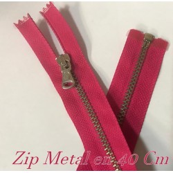 Zip Métal élégante Fermeture A Glissière Métal Maille Fine argenté En 40 Cm Fuschia Ajoutez une touche à vos créations."