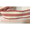 Ruban Elastique En 20 mm rouge sur fond écru Féstonné, pour lingerie : une combinaison de couleurs audacieuse pour votre projet.